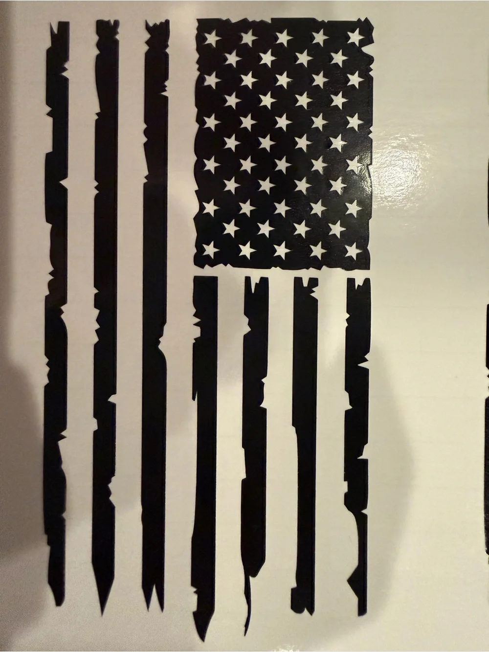 Black Distressed American Flag Decal